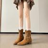 New Vintage Western Cowboy Boots Embroidered Hollow Women's Thick Heel Knight Boots Women's Fashion Short Boots Summer
