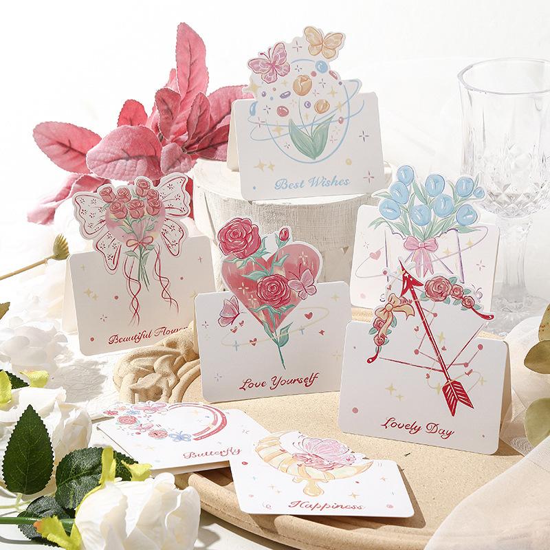 50PCS Bouquet Greeting Card No Envelopes, for All Occasions Such As Christmas,Valentine's Day,New Year,Parties Gift Card,Wedding