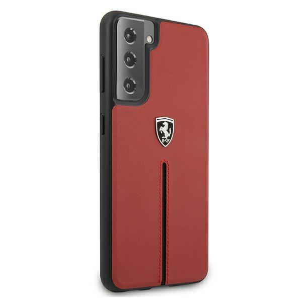 Ferrari Feosihcs21Mre S21+ G996 Czerwony/Red Hardcase Off Track Leather Nylon Stripe