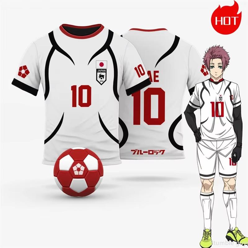 Blue Locker Room Anime Outdoor Sports T-shirt Soccer Jersey Boys Clothes Girls Short Sleeve Harajuku Cosplay Graphic Tops