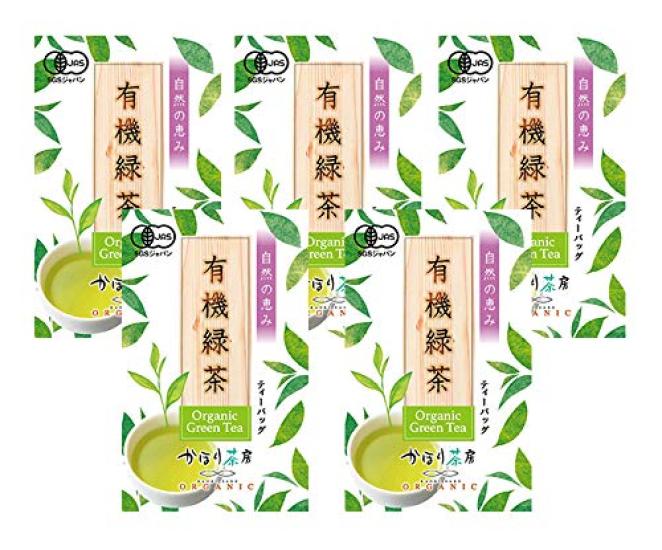 Harada Tea Sales Organic Green Tea Tea Bags, 20 Tea Bags x 5 Bags