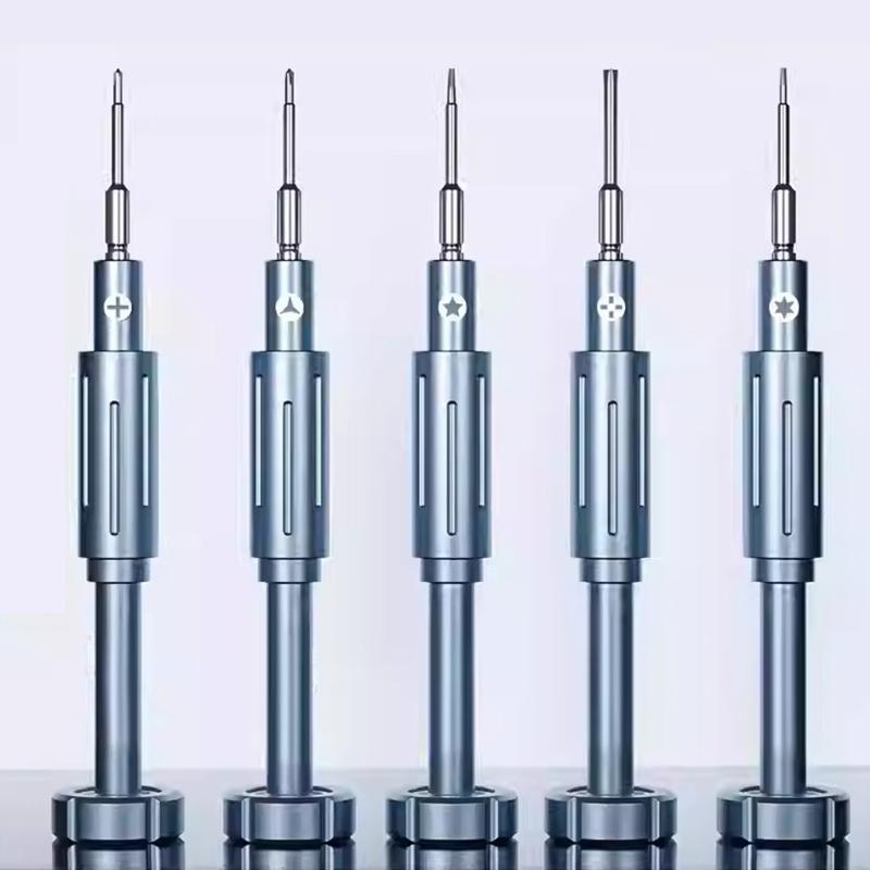 5-teiliges Elektronik-Reparatur-Schraubendreher-Set mit gehärteter Legierung, magnetischer Spitze und rutschfestem Griff für Telefon, Computerwerkzeug