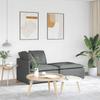Modular Sofa with Footstool and Cushions Fabric Dark Grey