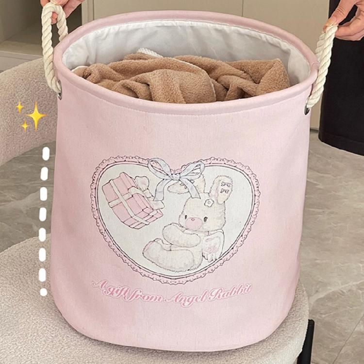Laundry Hamper for Home Use Foldable Cotton Linen Basket With Lovely Designs for Organizing Dirty Clothes In Any Room