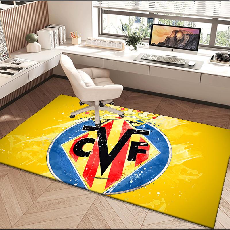 1PC rug Club Vill-arreal Crest Design Carpet, Chair Rug,Area Rug for Office Bedroom living rooms bedroom, Doormat decor Christmas fan gifts