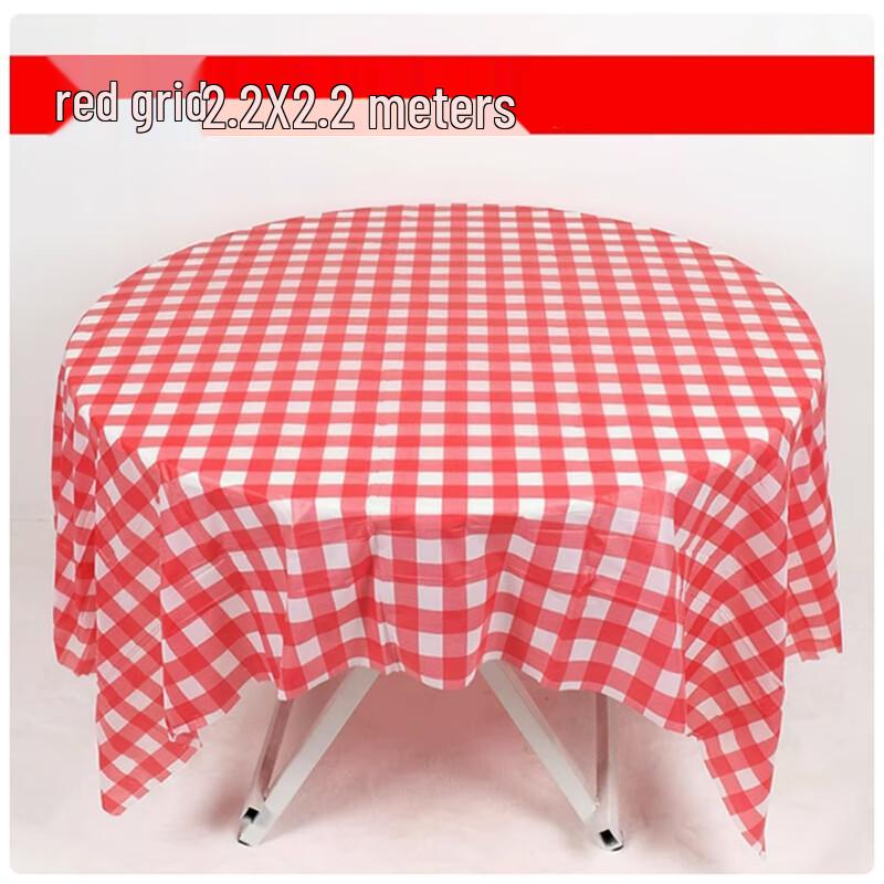 St. Bilai Disposable Red Plaid Plastic Tablecloth