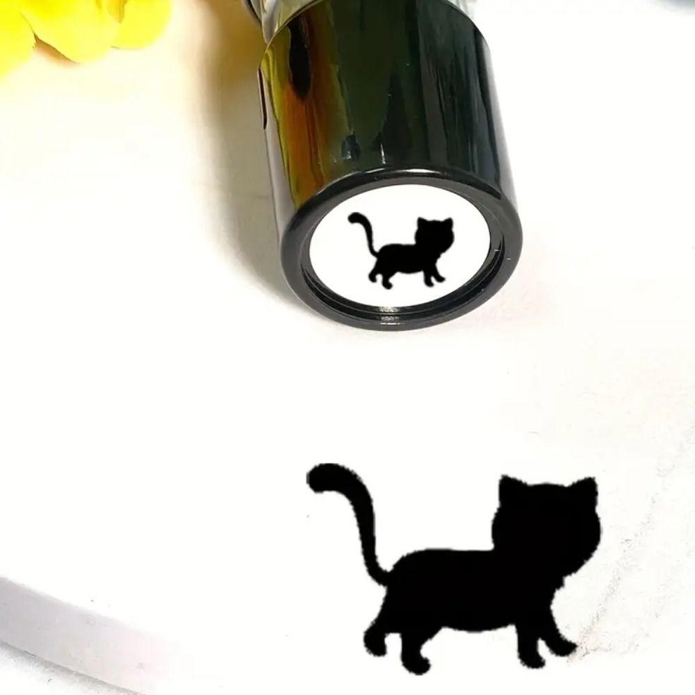 Cat Designs Black Cat Stamp Diary Collage Cartoon Stamps Durable Kitten Stamp  Stationery
