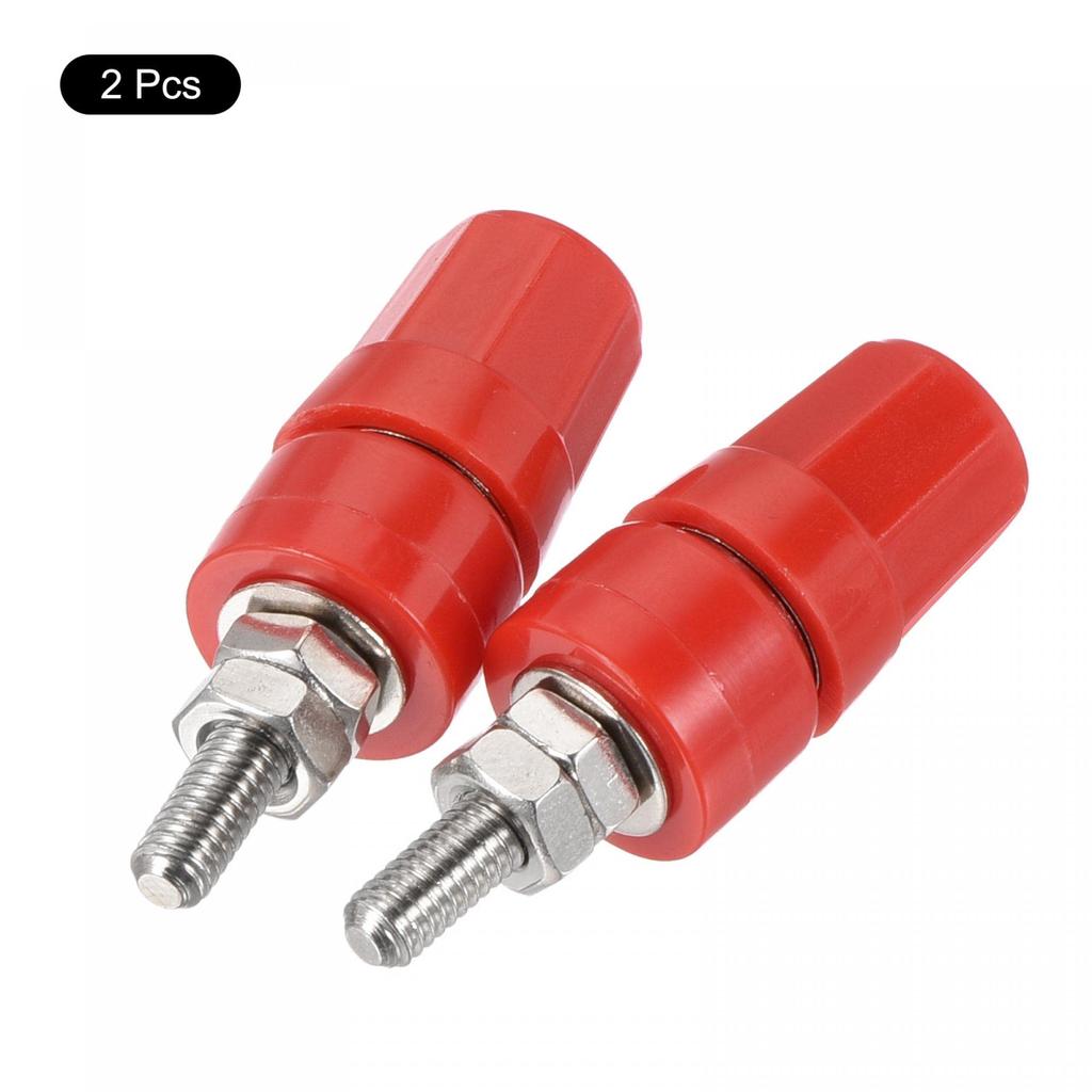 uxcell Terminal Binding Connector Terminal Banana Plug Speaker Posts, Bindings, Post-Amp Connectors, Jacks, Connectors, Red, 2-Pack