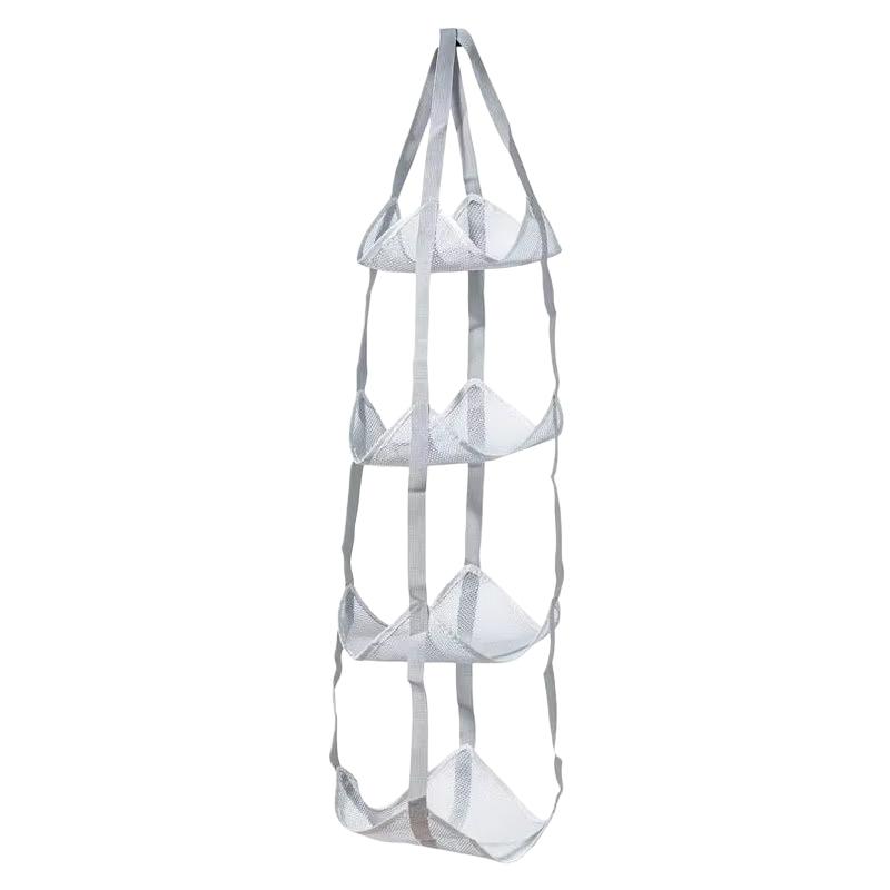 3/4 Tier Mesh Hanging Ball Storage Bag Wall Mount Sports Organizer for Basketball Football Volleyball Doll Toys Playroom Garage