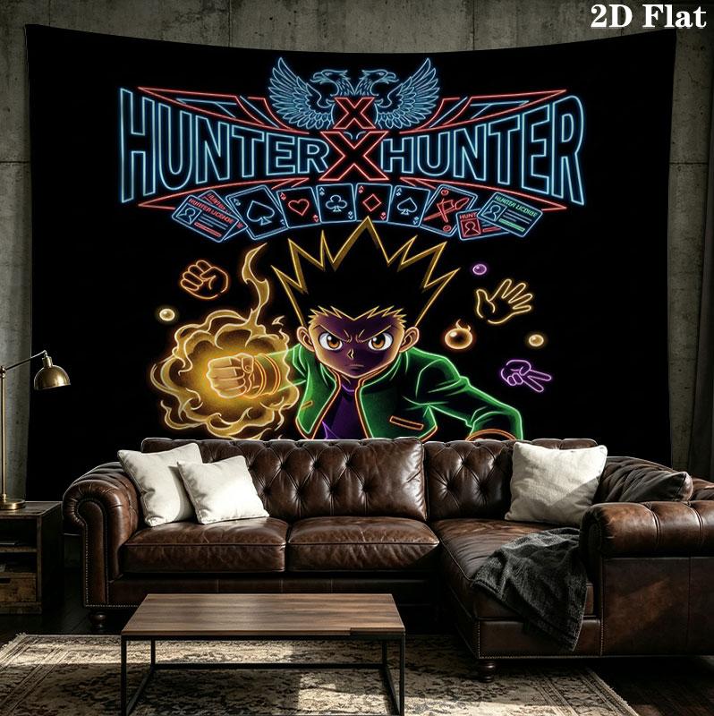 Hunter X Hunter Wall Tapestry Aesthetic Wall Hanging Printed Fabric Blanket Decorative Tapestries For Bedroom Living Room Home Decor