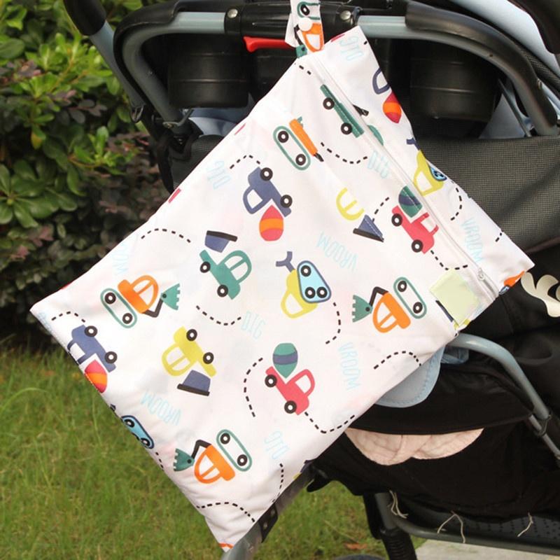 Mummy Diaper Bag Reusable Waterproof Cloth Diaper Bag with Double Pocket & Handle Diape