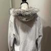 Y2K Streetwear Hooded Zip-Up Cropped Sweatshirt Women With Retro Wing Print Faux Fur Collar