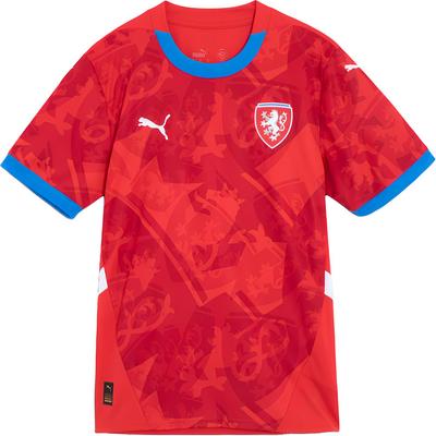 Czech Republic National Team Home Fan Version Embroidered Logo Crew Neck Short Sleeve Football Shirt Men Tops Strong-Red 774122-01