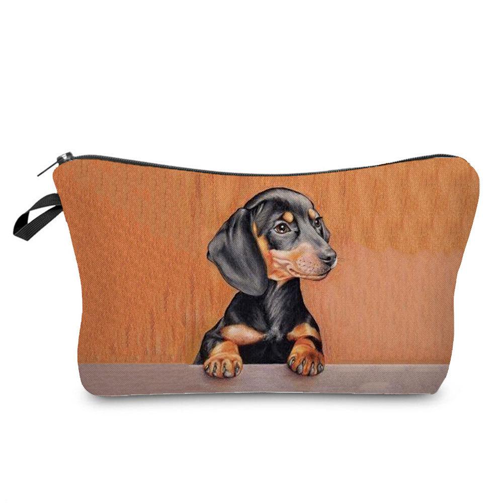 Women Dog Print Cosmetic Bag Toiletries Organize Travel Storage Case 6357 CLE