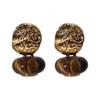 Irregular Ball Pleated Stud Earrings Women'S Year Fashion Retro Niche Versatile Maillard Style Tiger'S Eye Earrings