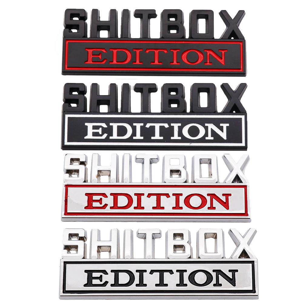 3D Zinc Alloy Emblem SHITBOX EDITION Badge Car Tail Side Sticker Accessories