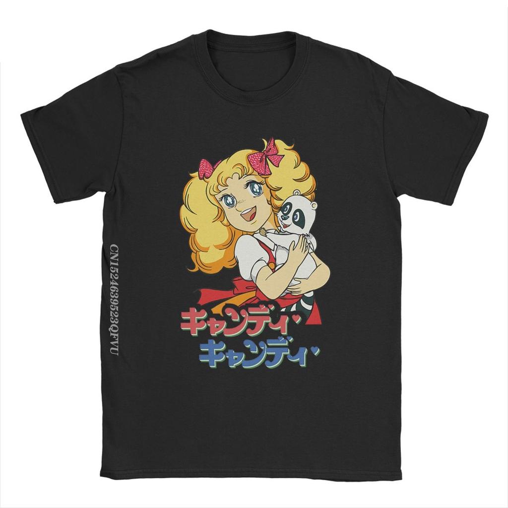 Funny Candy Candy Anime 80s Kawaii Manga Tee Shirt Men Women Crew Neck Cotton Tshirt Harajuku Tee Shirt Plus Size Tops