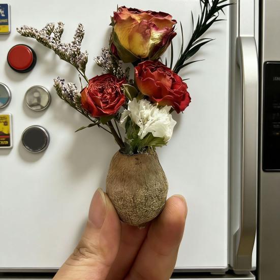 Dried Flower Refrigerator Magnet Handmade Natural Plants Decorative Fridge Magnet Home Office Whiteboard Locker Decor Housewarming Gift