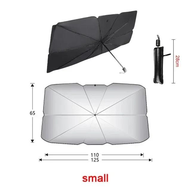 

Car Sunshade Umbrella - Titanium Silver Foldable for SUV/Sedan, Windshield Protector w/Heat Shield