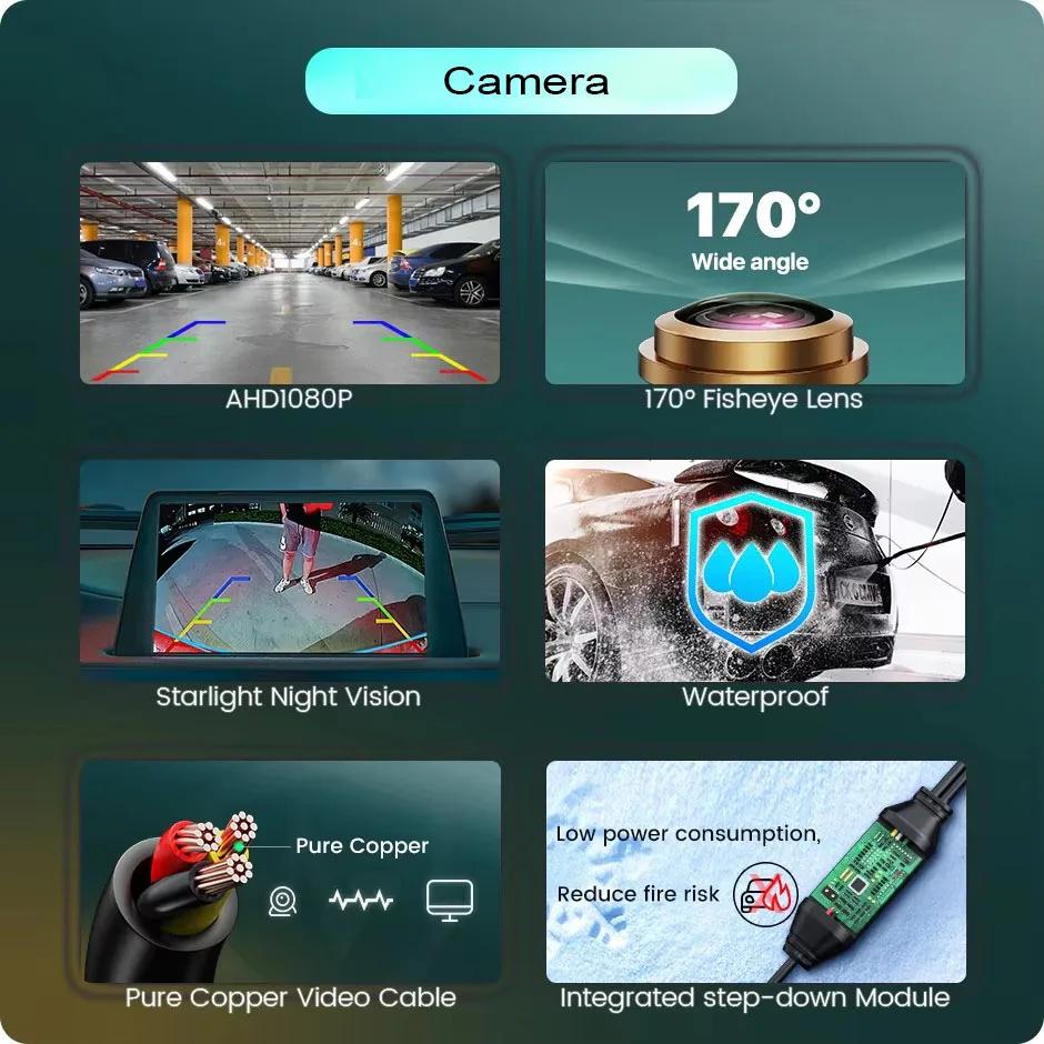 Car Rear View Camera 170 AHD 1080P Fisheye Golden Lens Full HD Night Vision Vehicle Reversing Backup Front Cameras For DVR cam