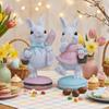 1 Pair Animal Cake Rabbit Figurine Resin Craft Bunny Sculpture Easter Bunny Statues  Window Display