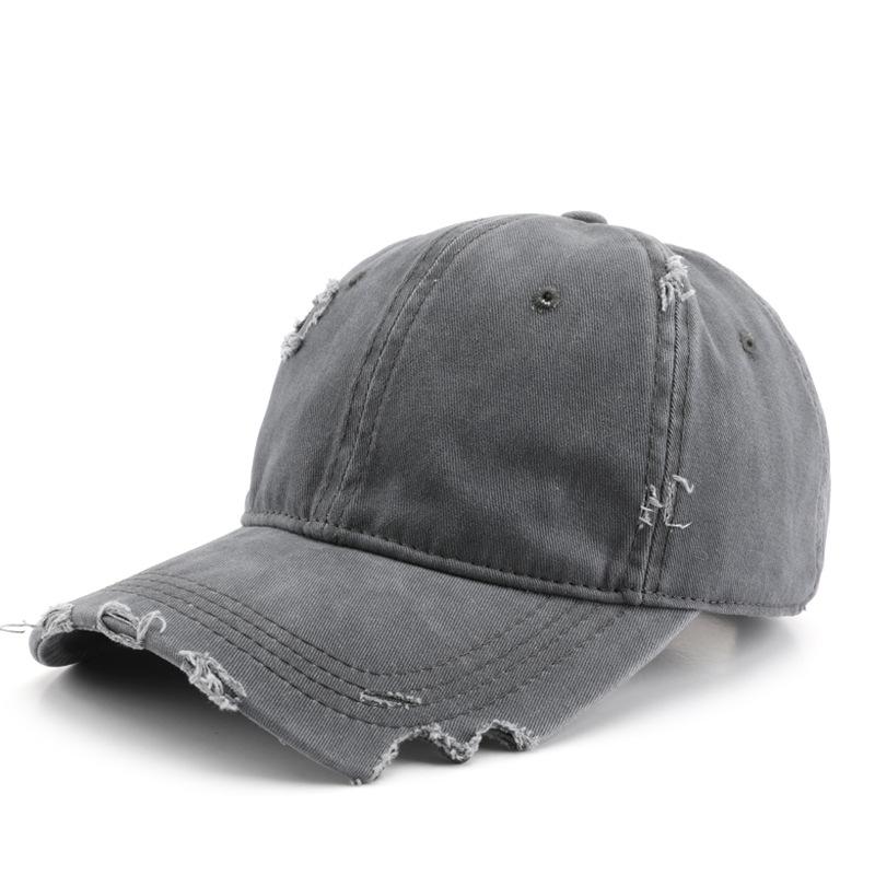 Herren Basecap Trendige Persönlichkeit Gewaschen Ausgefranste Mütze für Damen Outdoor Sonnenschutzmütze