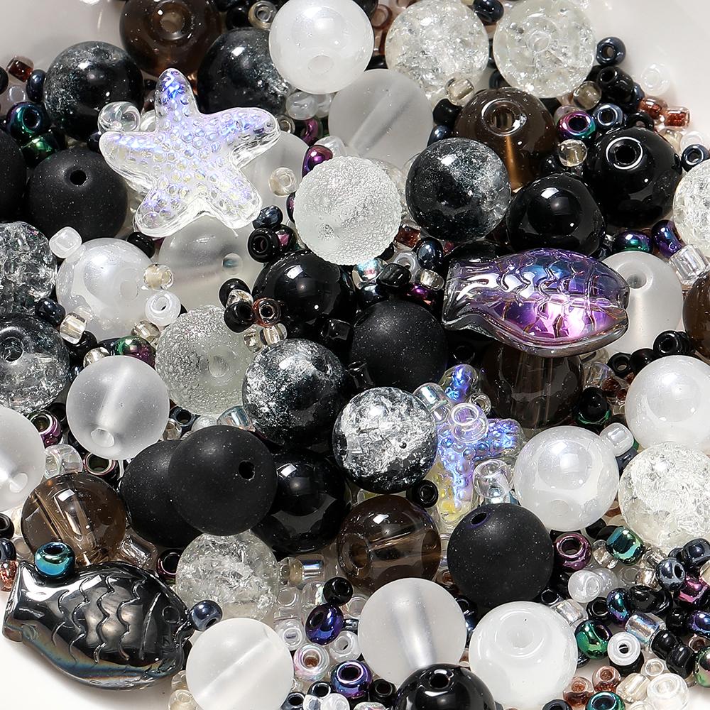 20g/Lot 8mm Mixed Glass Irregular Shape Charm Seed Loose Beads for Handmade DIY Necklace Bracelets Jewelry Accessories