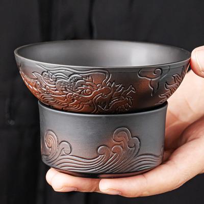 Long Handmade Jianshui Purple Pottery Tea Filter Set Household Tea Separator Infusor Tea Strainer Tea Maker Tea Ornaments