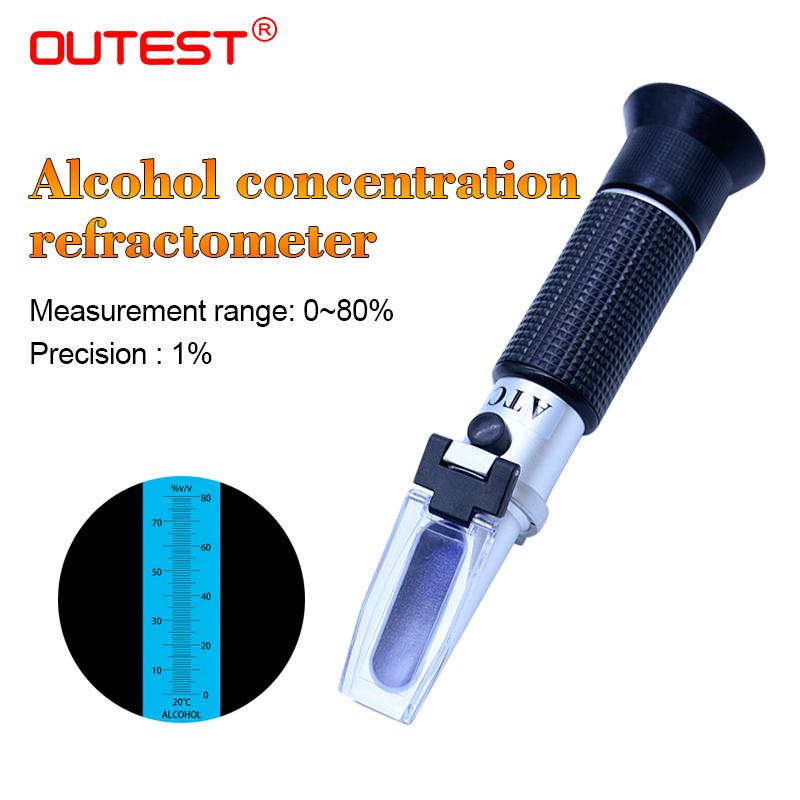 Refractometers Aluminum Professional Handheld Alcohol 080 Test Refractometer Tester Meter