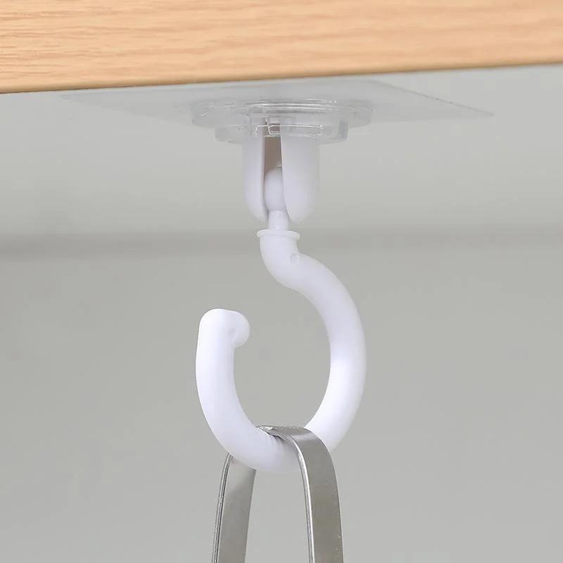 Household Convenience Rotary Strong Hook Multifunction Adhesive Hook Kitchen Bathroom Wall Hanging Door Back Coat Hook Tools
