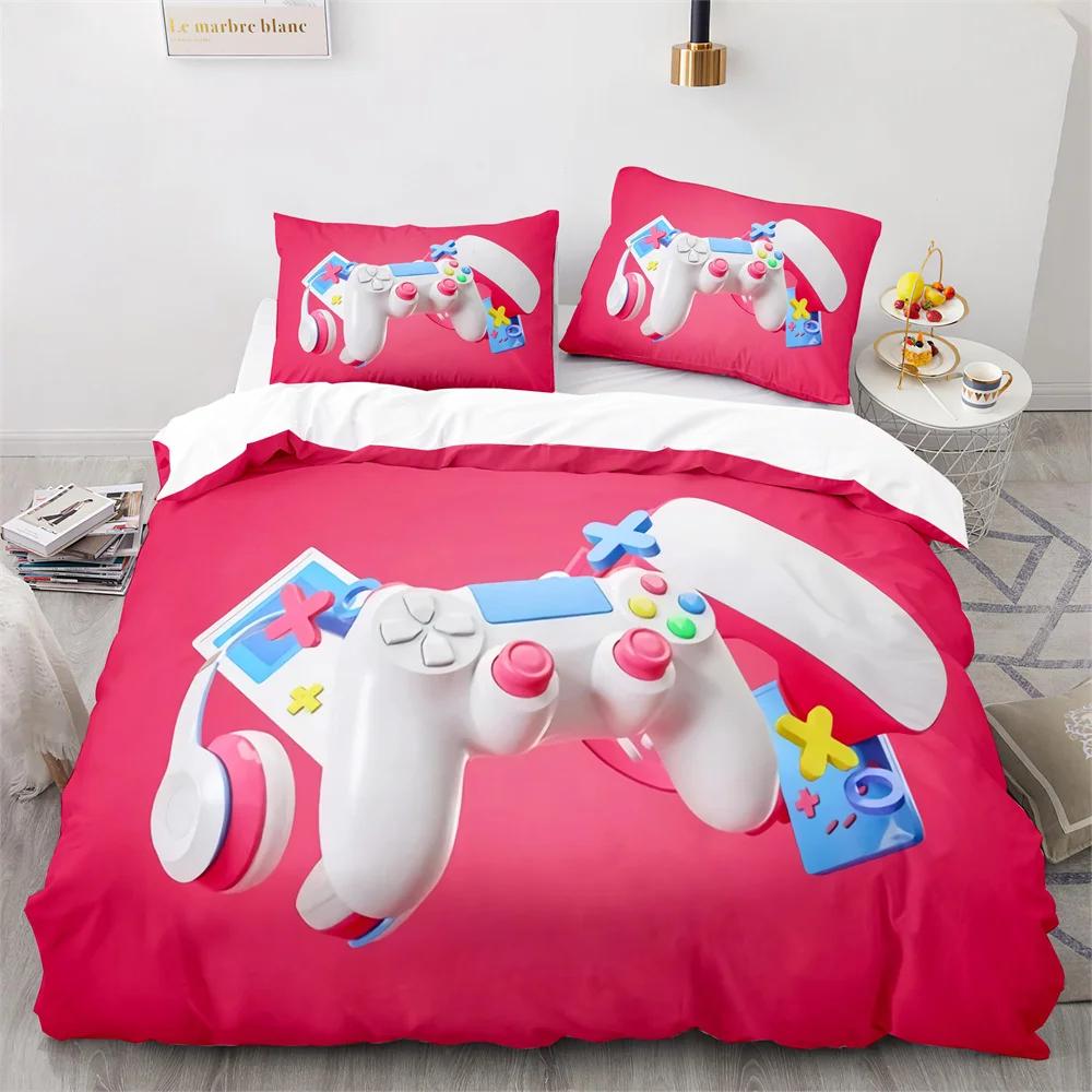 Boy's Gamepad Duvet Cover Set Single Double Size For Boys Girls Game Lover Bedding Set Polyester Comforter Cover With Pillowcase