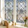 Gebrandschilderd Glasfolie Geometrische Patronen Raamstickers Decoratieve Regenboog Statische Glassticker