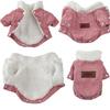 Winter Dog Clothes Thickened Lamb Velvet Puppy Outfit Hooded Soft Fleece Warm Jacket for Small Middle Dog Cat Coat With D-ring