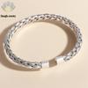 Elegant Titanium Steel Gold-Plated Open Bangle with Cross-Border Woven Design