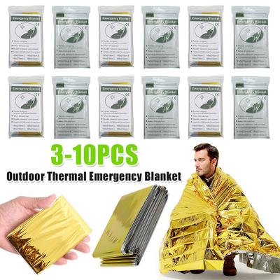 Waterproof Emergency Blanket First Aid Survival Blankets Insulation Lifesaving for Hiking Outdoor for Travel Hunting