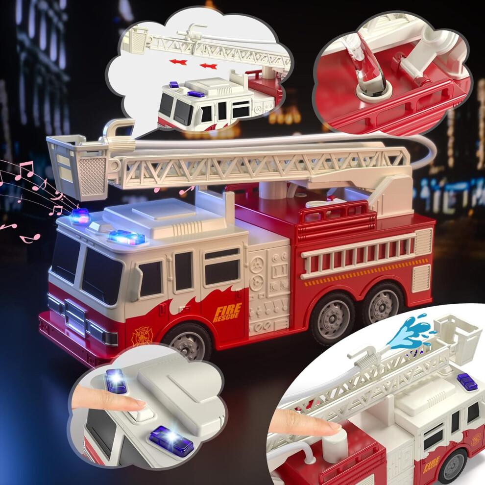 TEMI 4 Pack Emergency Vehicles for Kids, Helicopter, Police Car, Fire Truck, Ambulance Friction Powered Toys for Toddlers, Gifts for Age 3-12