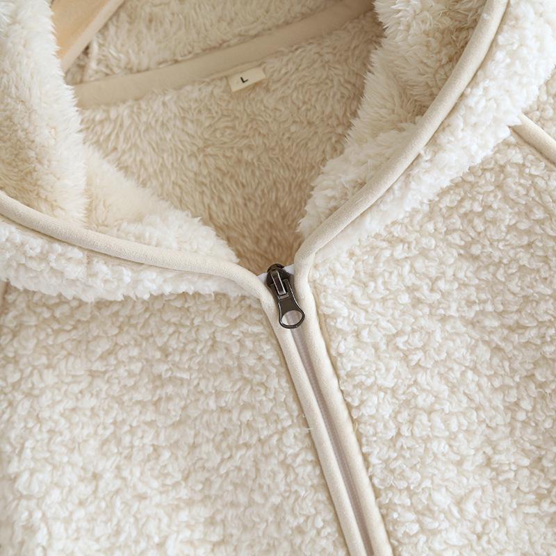 Cozy Autumn/Winter Coral Fleece Pajamas for Couples – Thick, Warm Lamb Fleece Homewear Set Suitable for Outdoors