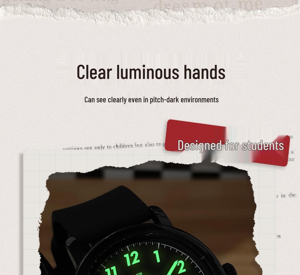 Genuine Hong Kong Silent Exam Quartz Watch - Men's Model for Junior & Senior High School Students