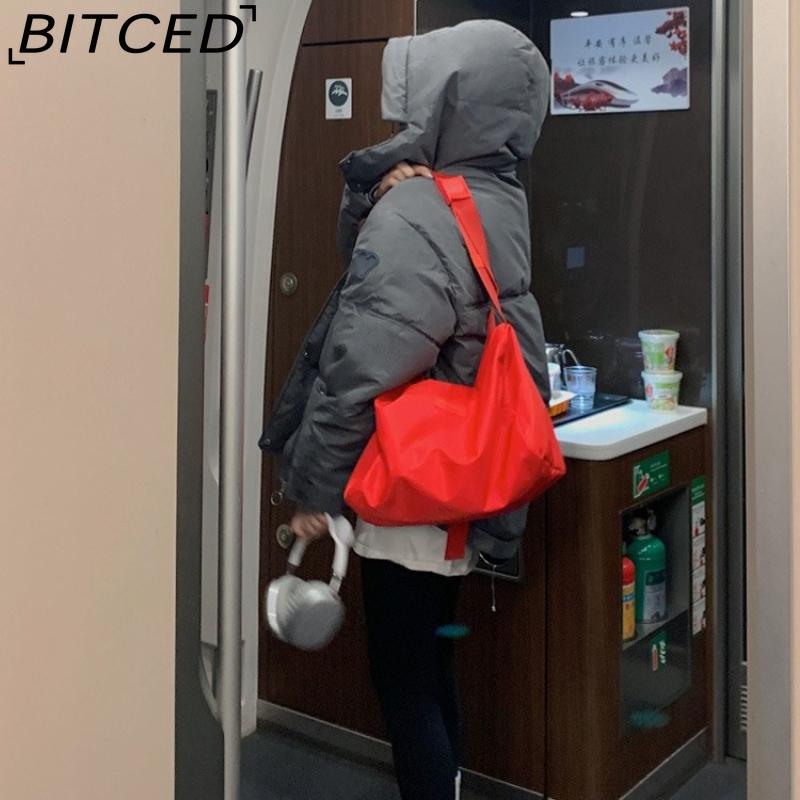 BITCED New Style Women's Winter Short-Length Hooded Puffer Jacket with Design-Forward Thickened Fleece Lining