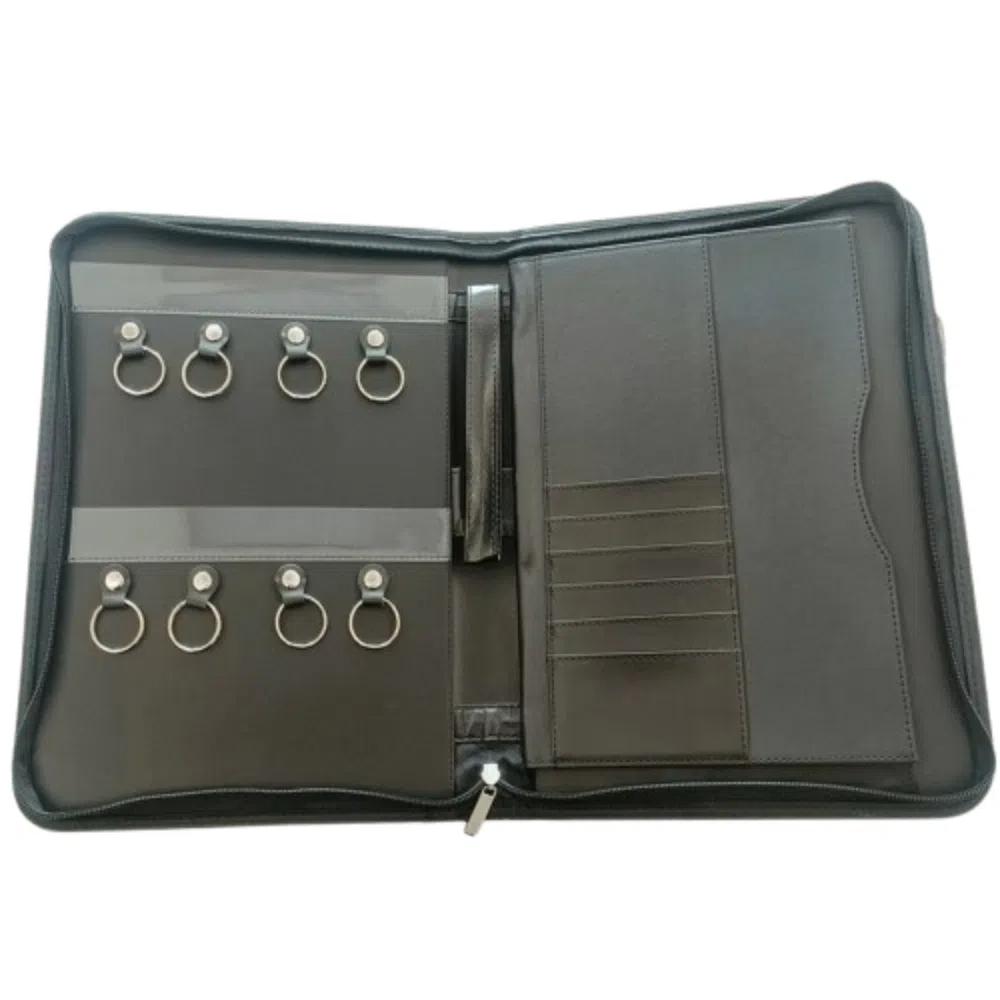 PU Leather A4 File Folder with Zipper A4 Document Folder  For Office School Supplies