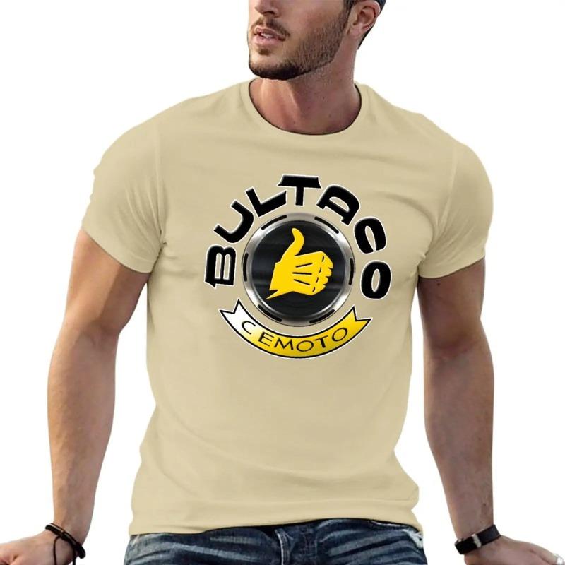Streetwear Klassisches Herren Sommer T-Shirt Hohe Qualität Bultaco Cemoto Motorräder Print Tee Unisex Mode Rundhals T-Shirt Schwarz