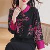 2024 Summer Women's Long-Sleeve Silk Shirt, Retro Chinese-Western Fusion Style