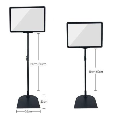 1PCS A4 Height Adjustable Stainless Steel Poster Display Frame Promotion Sign Holder Sales Cardboard Display Racks Stand