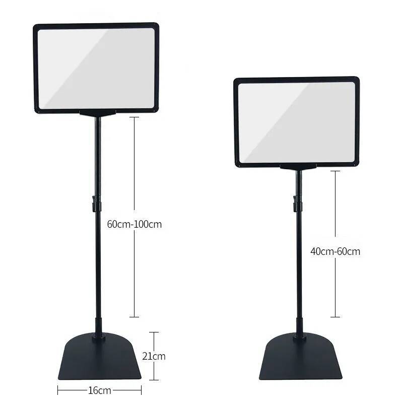 1PCS A4 Height Adjustable Stainless Steel Poster Display Frame Promotion Sign Holder Sales Cardboard Display Racks Stand