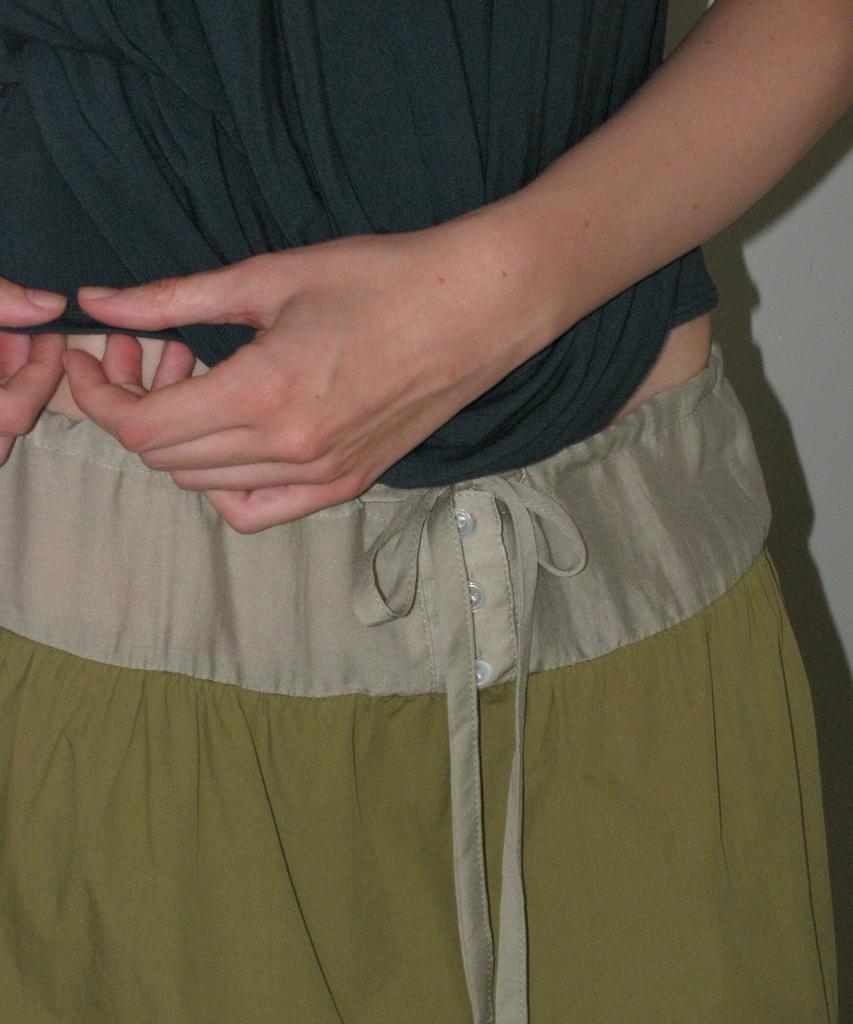 Partimento Woman Tiered Shirred Midi Skirt_Khaki