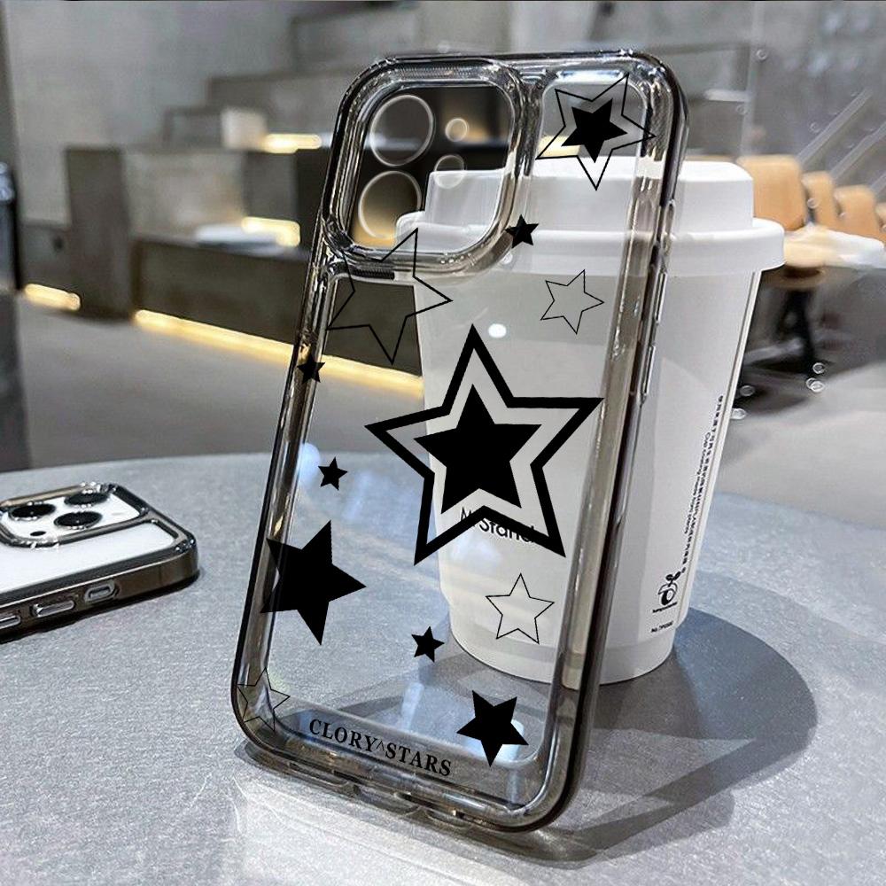 Ice Coffee Phone Case For iPhone 15 Pro Max Case iPhone 13 14 11 12 Pro Max XR XS X 7 8 Plus SE Shockproof Lable Y2k Star Cover