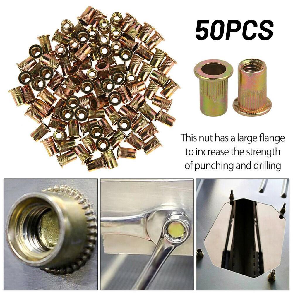 Rivet Nuts Assorted Carbon Steel Flange Knurled Body