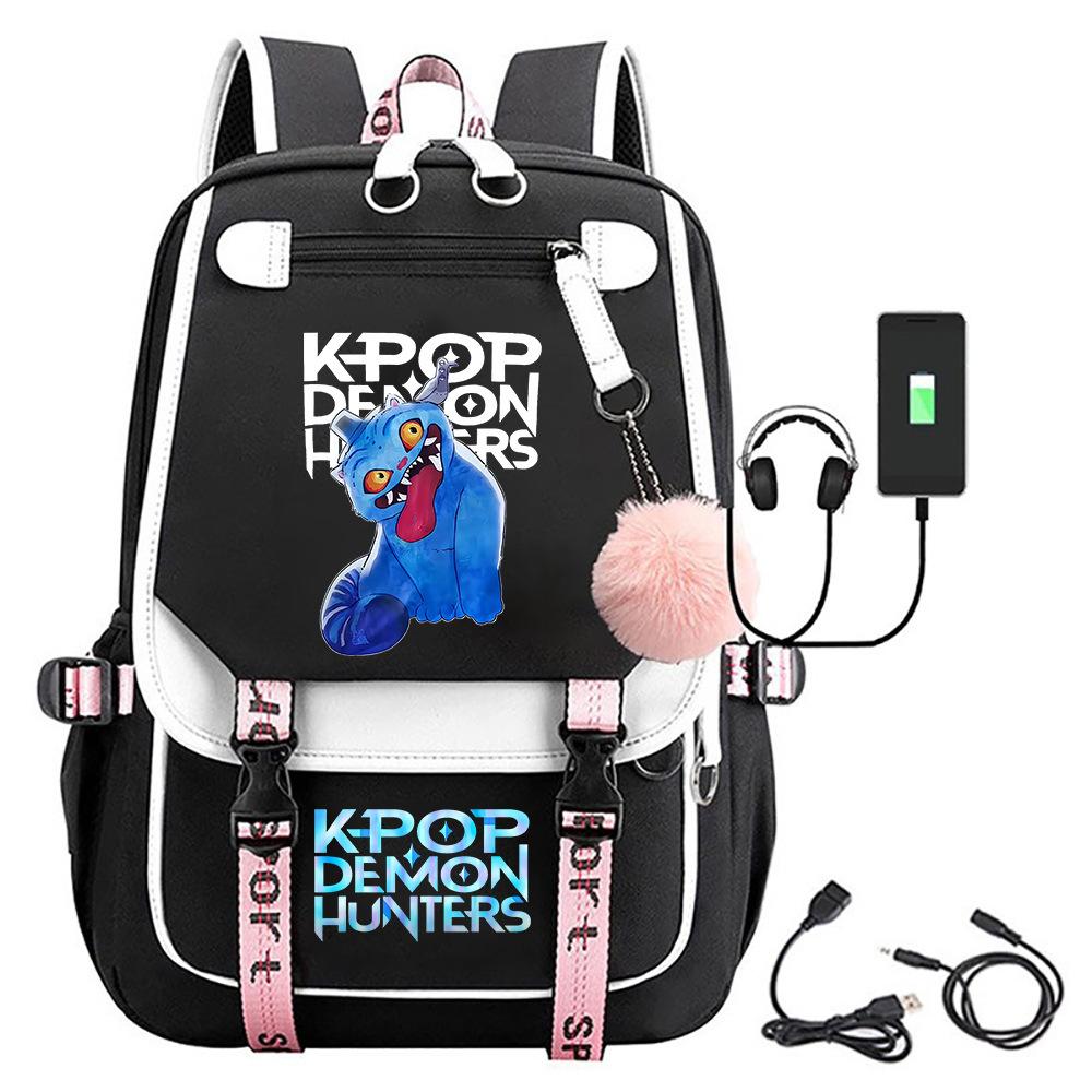 Witch Hunter Cartoon Printing Middle School High School Student School Bag Strap USB Multifunctional Backpack
