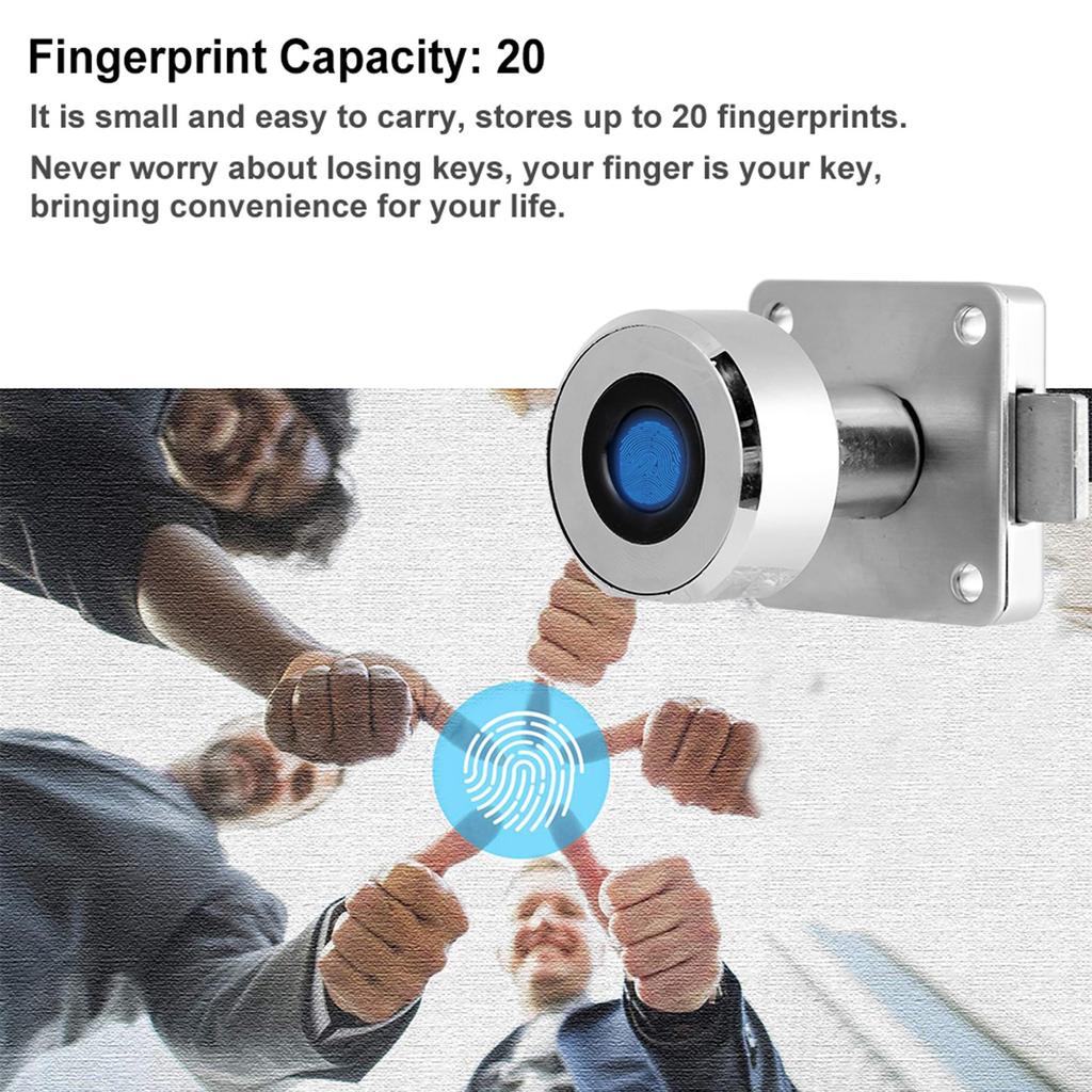 Anti-Theft Smart Fingerprint Security Padlock Keyless Lock for Office File Cabinet Drawer Bookcase