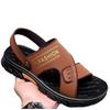 Mens Leather Sandals Summer Soft Sole Outdoor Beach Shoes Non Slip Casual Dad Slippers